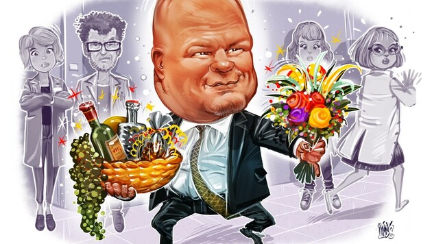 Eine Karikatur mit SPö-Landtagspräsident Peter Binder. (Bild: Ilic Milan A.)