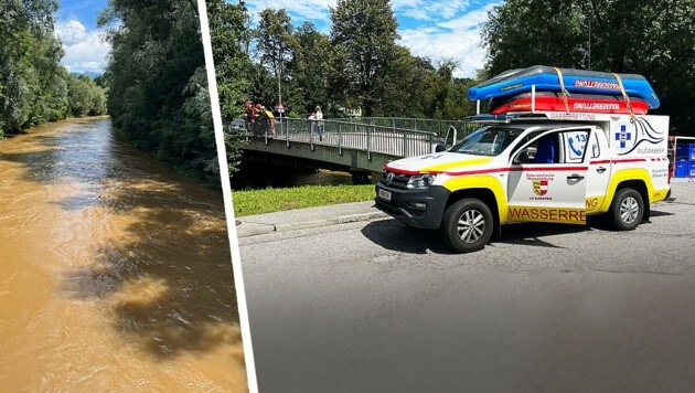In Kärnten starb ein Radfahrer im Hochwasser der Glan. (Bild: Alexander Schwab, Krone KREATIV)