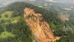 Murenabgang auf dem Feuerberg bei Globasnitz. Sechs Hektar Waldfläche sind betroffen. Häuser wurden evakuiert. (Bild: Bernhard Sadovnik)