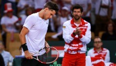 Dominic Thiem (li.) und Jürgen Melzer (im Hintergrund). (Bild: GEPA pictures)