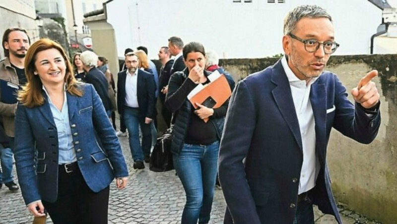 Bei Politiker-Gehältern uneins: FPÖ-Chef Kickl und LH-Vize Svazek (Bild: HELMUT FOHRINGER / APA / picturedesk.com)