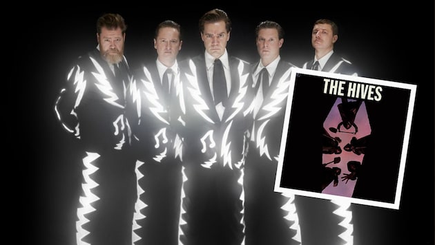 Optisch älter, im Geiste aber wie 2000: The Hives mit ihrem neuen Album. (Bild: Disques Hives, Bisse Bengtsson, Krone KREATIV)