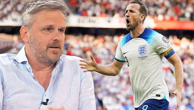 Didi Hamann is not a fan of the England captain. (Bild: AP, Sky, Krone KREATIV)