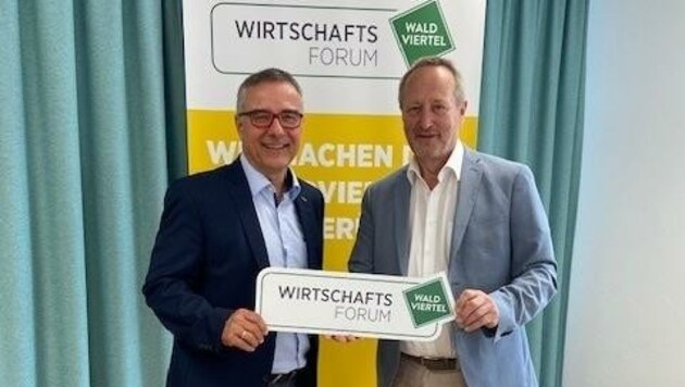 Wirtschaftsforum Waldviertel Obmann Christof Kastner (li.) und Regionalentwickler Sepp Wallenberger. (Bild: Wirtschaftsforum Waldviertel)