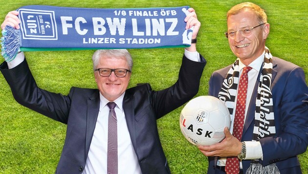 Derby-Scharmützel zwischen Klaus Luger und Thomas Stelzer. (Bild: Daniel Scharinger Horst Einoeder Krone KREATIV,)