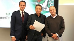 Stefan Hermann (FPÖ), Lambert Schönleitner (Grüne) und Werner Murgg (KPÖ) (Bild: Christian Jauschowetz)