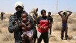 Gestrandete Migrantinnen und Migranten an der tunesisch-libyschen Grenze (Bild: AP)