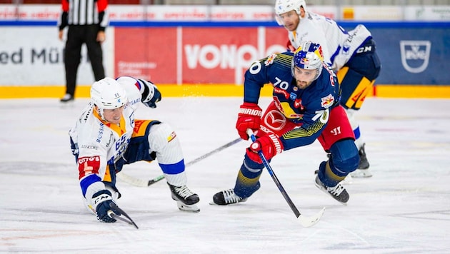 Traf für Bulls: Benji Nissner (re.). (Bild: GEPA pictures/ Gintare Karpaviciute)