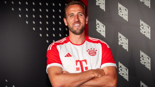 Top-Stürmer Harry Kane jetzt im Bayern-Look. (Bild: FC Bayern München)