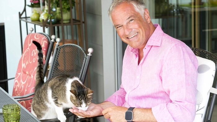 SPÖ-Chef Mario Leiter mit seiner Katze Flori