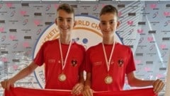 Aufstrebende Talente: Romeo und Robin Sam holten Gold im Doppel für Österreich (Bild: zVg)