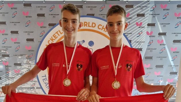 Aufstrebende Talente: Romeo und Robin Sam holten Gold im Doppel für Österreich (Bild: zVg)