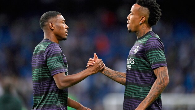 David Alaba (links), Eder Militao (Bild: APA/AFP/OSCAR DEL POZO)