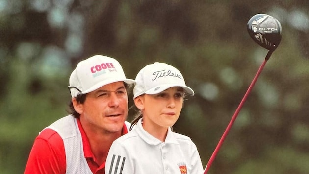 Ex-Skistar Rainer Schönfelder war beim US Kids, der Golf-WM für Kinder, in Pinehurst der Caddie für seine Tochter Samira. (Bild: Zur Verfügung gestellt)