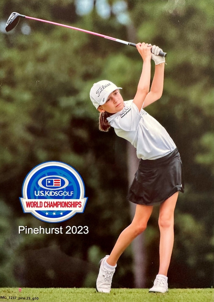 Samira, Tochter von Rainer Schönfelder, zeigte beim US Kids in Pinehurst auf.
