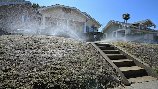 So mancher Gartenbesitzer steckt viel Zeit, Aufwand und Wasser in seine Rasenflächen - nun soll aber genau das Gegenteil belohnt werden. (Bild: AFP/Robyn Beck)