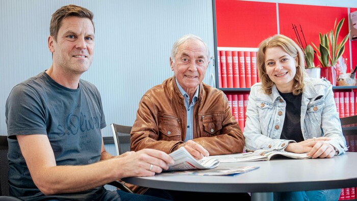 Mit Chefredakteurin Alexandra Halouska und Chef vom Dienst Christian Ortner in der ...