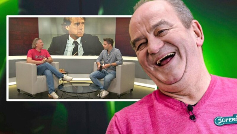 Herbert Prohaska Italiens Teamchef? Zumindest Peter Moizi und Michael Fally (kleines Bild) hätten wohl nichts dagegen. (Bild: krone.tv, Mario Urbantschitsch)