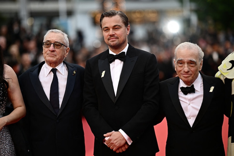 Von links: Robert De Niro, Leonardo DiCaprio und Martin Scorsese (Bild: APA/AFP/LOIC VENANCE )