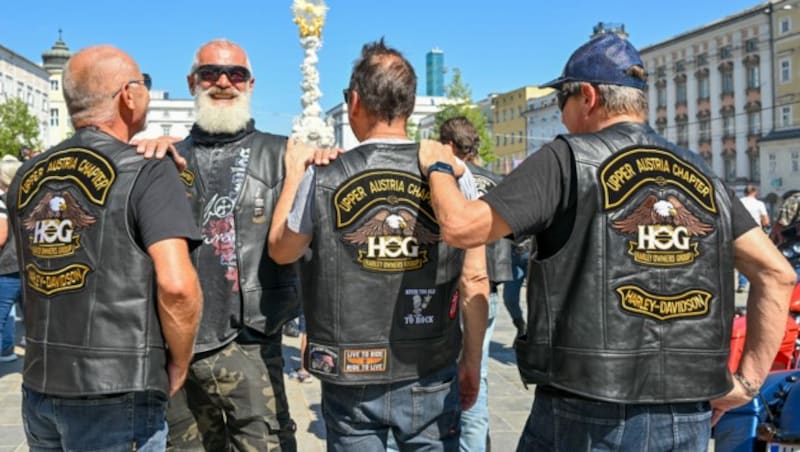 Harte Männer mit weichem Kern. Die Biker zu Gast in Linz. (Bild: © Harald Dostal / 2023)