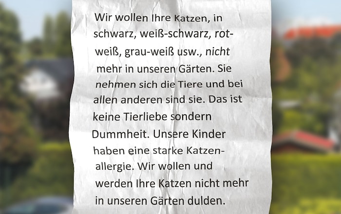 Das Faksimile des Schreibens, das in einer Kagraner Siedlung für Verunsicherung sorgt.