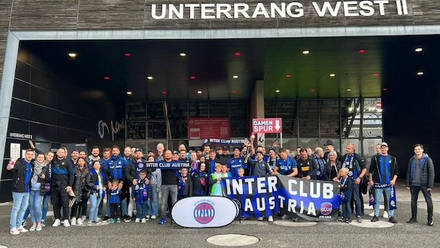 Der „Inter Club Austria“ beim Testspiel der „Nerazzurri“ gegen Salzburg vor wenigen Tagen. (Bild: Inter Club Austria)