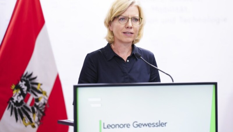 Umweltministerin Leonore Gewessler (Grüne) sieht in Reduzierung der Treibhausgasemissionen eine Auswirkung ihrer Klimapolitik. (Bild: APA/EVA MANHART)