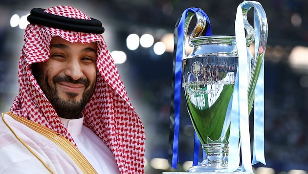 Der saudische Fußballverband, (hier im Bild: Kronprinz Mohammed bin Salman), möchte einen Platz in der Champions League. (Bild: GEPA pictures)
