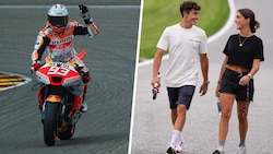 Herzblatt Gemma Pinto stärkt ihrem Marc in Spielberg den Rücken. (Bild: APA/AFP/Ronny HARTMANN, Instagram.com/marcmarquez93)