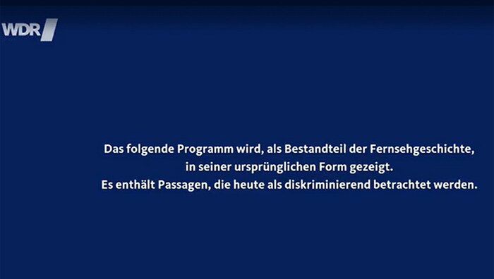 Dieser Hinweis wird vor den Shows von Otto Waalkes in der Mediathek des WDR gezeigt.