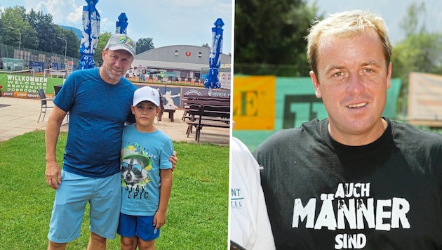 Stefan Koubek mit seinem Sohn in Klagenfurt. Horst Skoff kannte er gut.