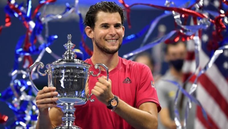 US Open 2020: Dominic Thiem mit dem Siegerpokal. (Bild: GEPA pictures)