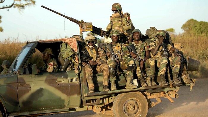 Senegalesische ECOWAS-Soldaten während einer Mission in Gambia im Jahr 2017