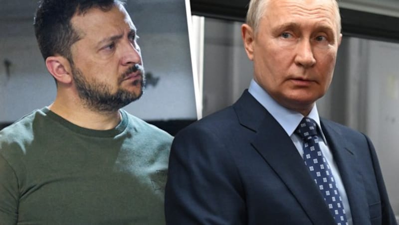 Wolodymyr Selenskyj vergleicht Wladimir Putin mit Adolf Hitler. (Bild: Ukrainian Presidental Press)