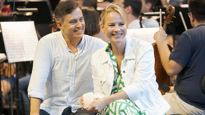 Elīna Garanča bei den Proben mit Erwin Schrott