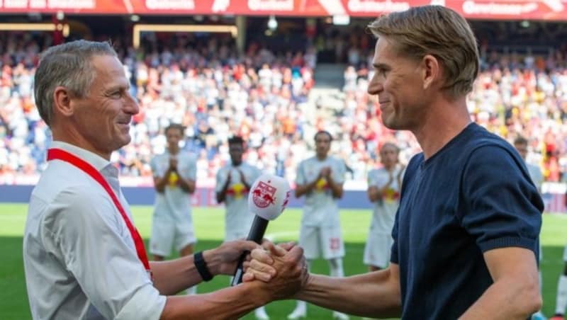 Haben jahrelang eng zusammengearbeitet: Stephan Reiter (li.) und Christoph Freund (Bild: GEPA pictures/ Gintare Karpaviciute)