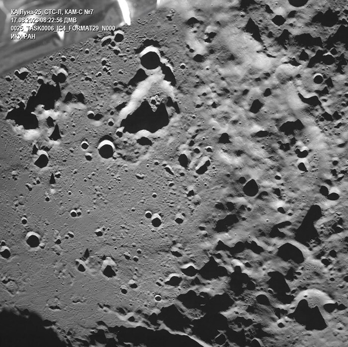 Dieses Foto eines Mondkraters soll „Luna-25“ geschossen haben.