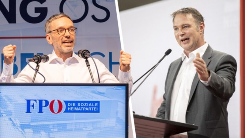 Babler und Kickl? Undenkbar! (Bild: Krone KREATIV, APA/TOBIAS STEINMAURER, APA/EXPA/DOMINIK ANGERER)