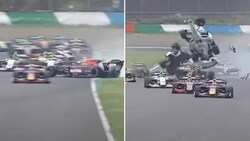 Red-Bull-Junior Liam Lawson verursachte einen schweren Unfall in der Super Formula in Motegi. (Bild: Screenshots youtube.com/Motorsport tv)