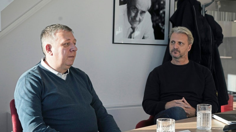 Lange Zeit ein Team in Hartberg: TSV-Obmann Erich Korherr und Markus Schopp. (Bild: Pail Sepp)