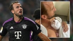 Harry Kane ist zum vierten Mal Vater geworden und hält seinen kleinen Sohn Henry im Arm. (Bild: APA/AFP/INA FASSBENDER)