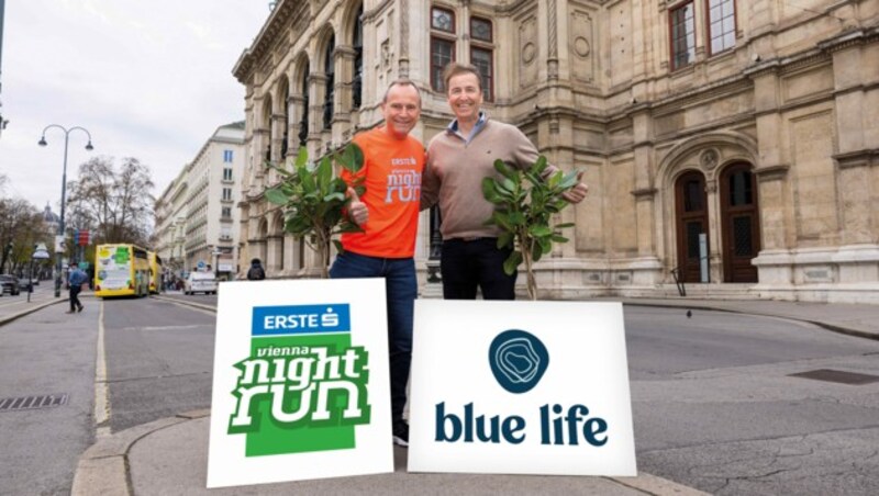 „We run green“ lautet der Slogan von Hannes Menitz (EBVNR) und Gerhard Polak (Blue Life). (Bild: Stefan Diesner)