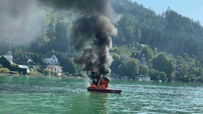 In Kärnten hat ein Motorboot am Wörthersee Feuer gefangen. (Bild: zvg)