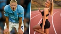 Erling Haaland oder Alica Schmidt - wer ist schneller? (Bild: AP, instagram.com/alicasmd)