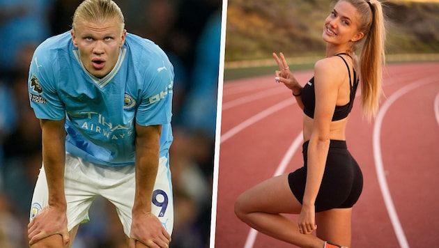 Erling Haaland oder Alica Schmidt - wer ist schneller? (Bild: AP, instagram.com/alicasmd)