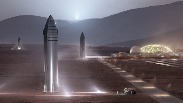 So stellt sich Musks Weltraumfirma SpaceX das Leben auf dem Mars vor.