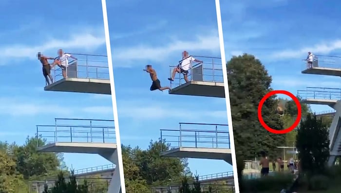 Die Videoausschnitte zeigten exakt den empörenden Vorfall am Sprungturm im Steyrer Stadtbad.