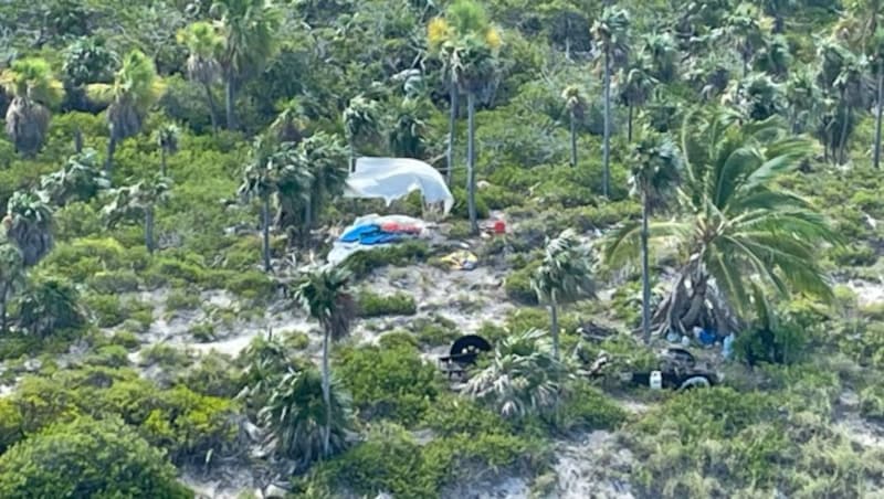 Der Niederländer richtete sich einen Unterschlupf auf der Insel ein. (Bild: twitter.com/USCGSoutheast)