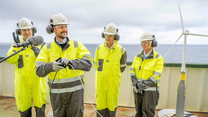 Kronprinz Haakon bei der offiziellen Eröffnung der Anlage