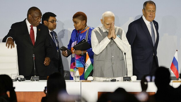 BRICS-Gipferl in Johannesburg (Bild: AFP)